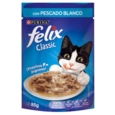 Felix Classic con Pescado Blanco - Alimento Húmedo para Gatos