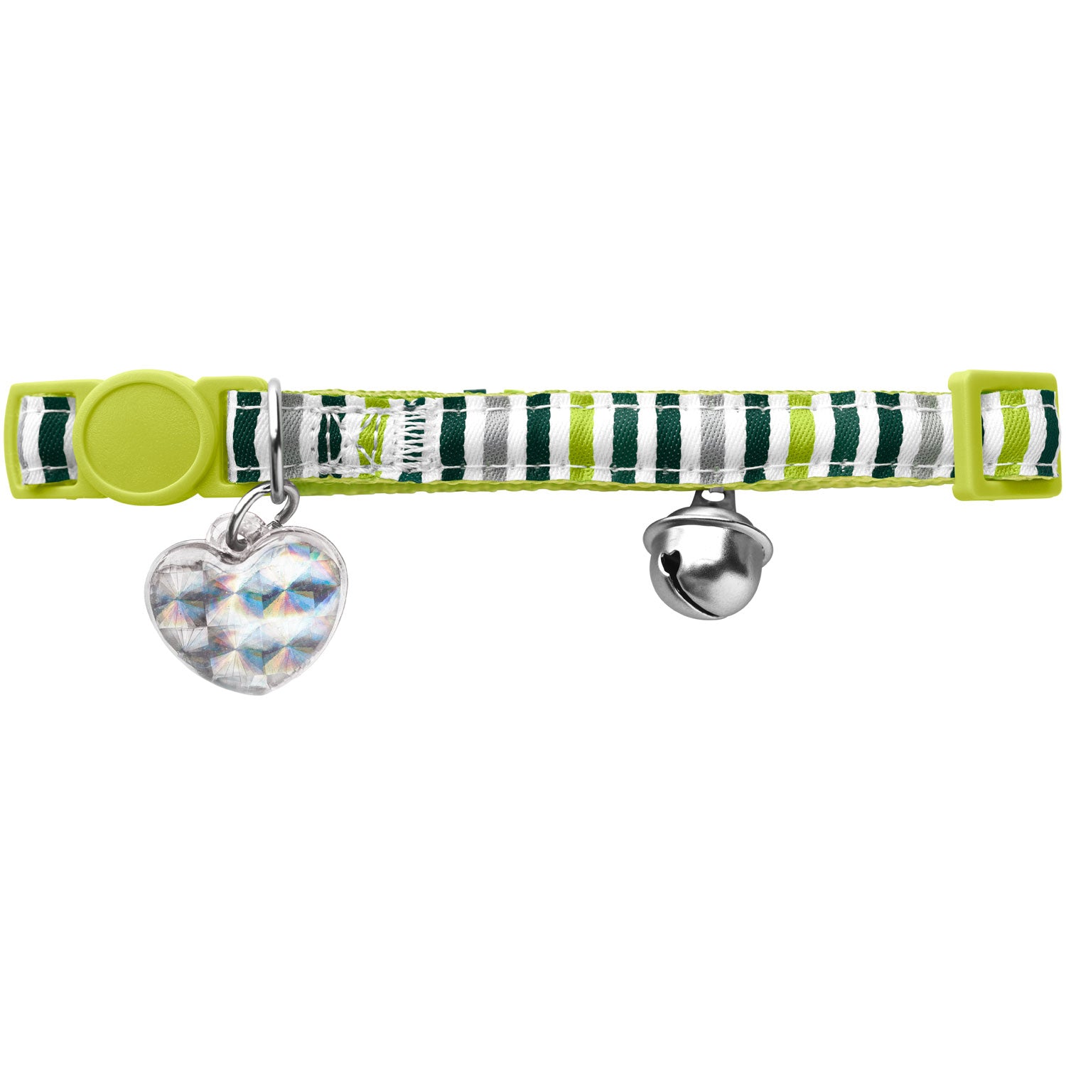Hunter Cat Collar Glossy Stripes Green - Collares para Gatos