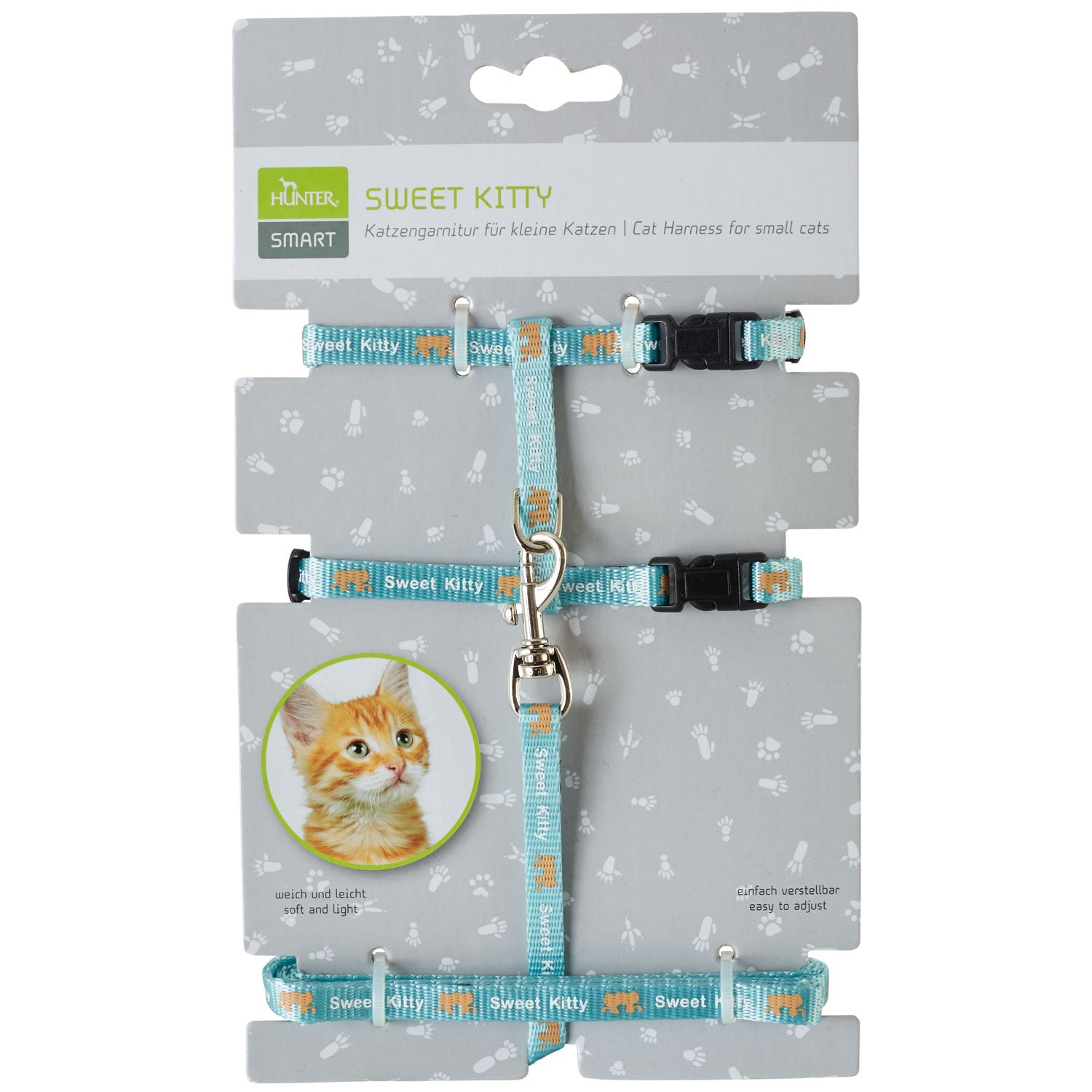 Hunter Cat Harness and Leash Sweet Kitty Light Blue - Arnés para Gato