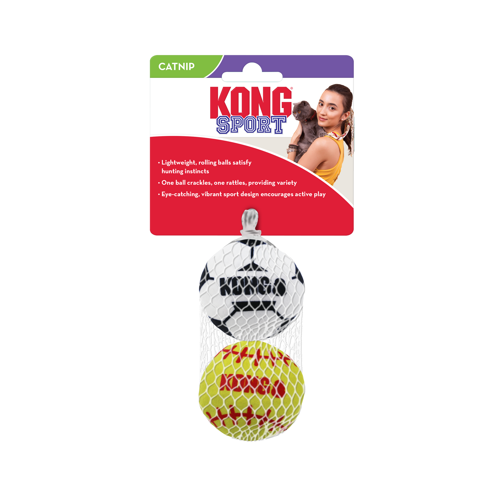 Kong Cat Sport Balls (2 Unidades) - Juguetes para Gatos