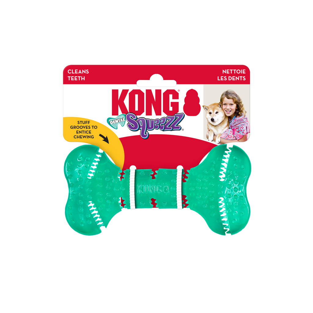 Kong Squeezz Dental Bone Medium - Juguetes para Perros