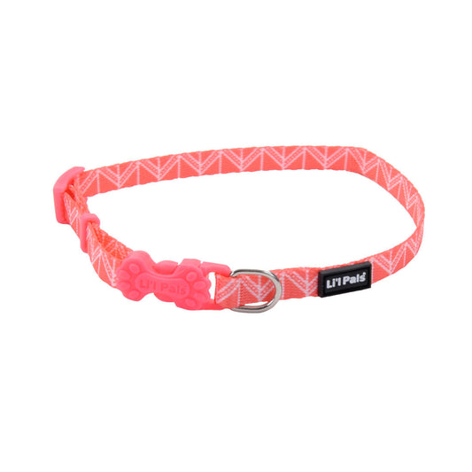 Li'l Pals Adjustable Collar Pink Tribal Chevron - Collares para Perros