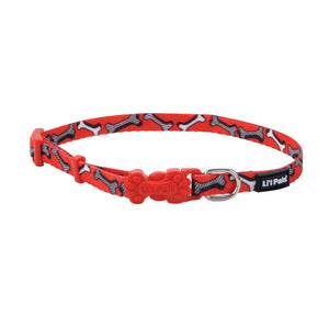 Li'l Pals Adjustable Collar Red and White Bones - Collares para Perros