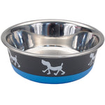 Maslow Non-Skid Pup Design Bowls Azul - Comederos para Perros