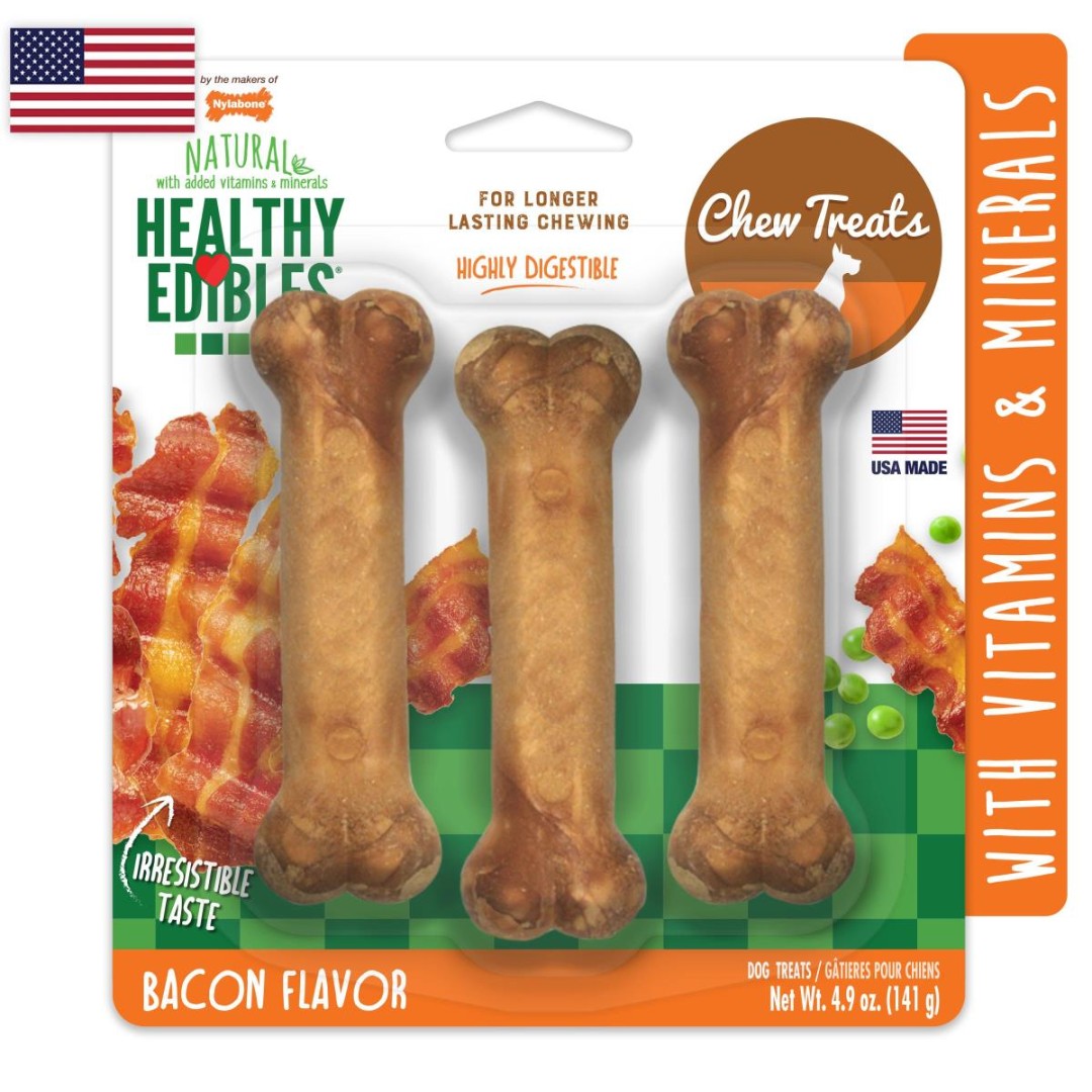 Nylabone Healthy Edibles Long Lasting Bacon - Snacks para Perros
