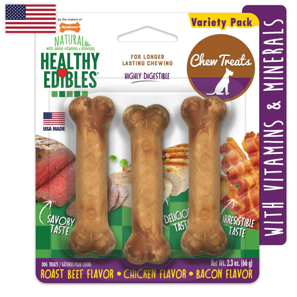 Nylabone Healthy Edibles Long Lasting Variety Pack - Snacks para Perro