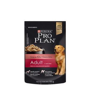 Pro Plan Pouch Adulto Carne - Alimento Húmedo para Perros