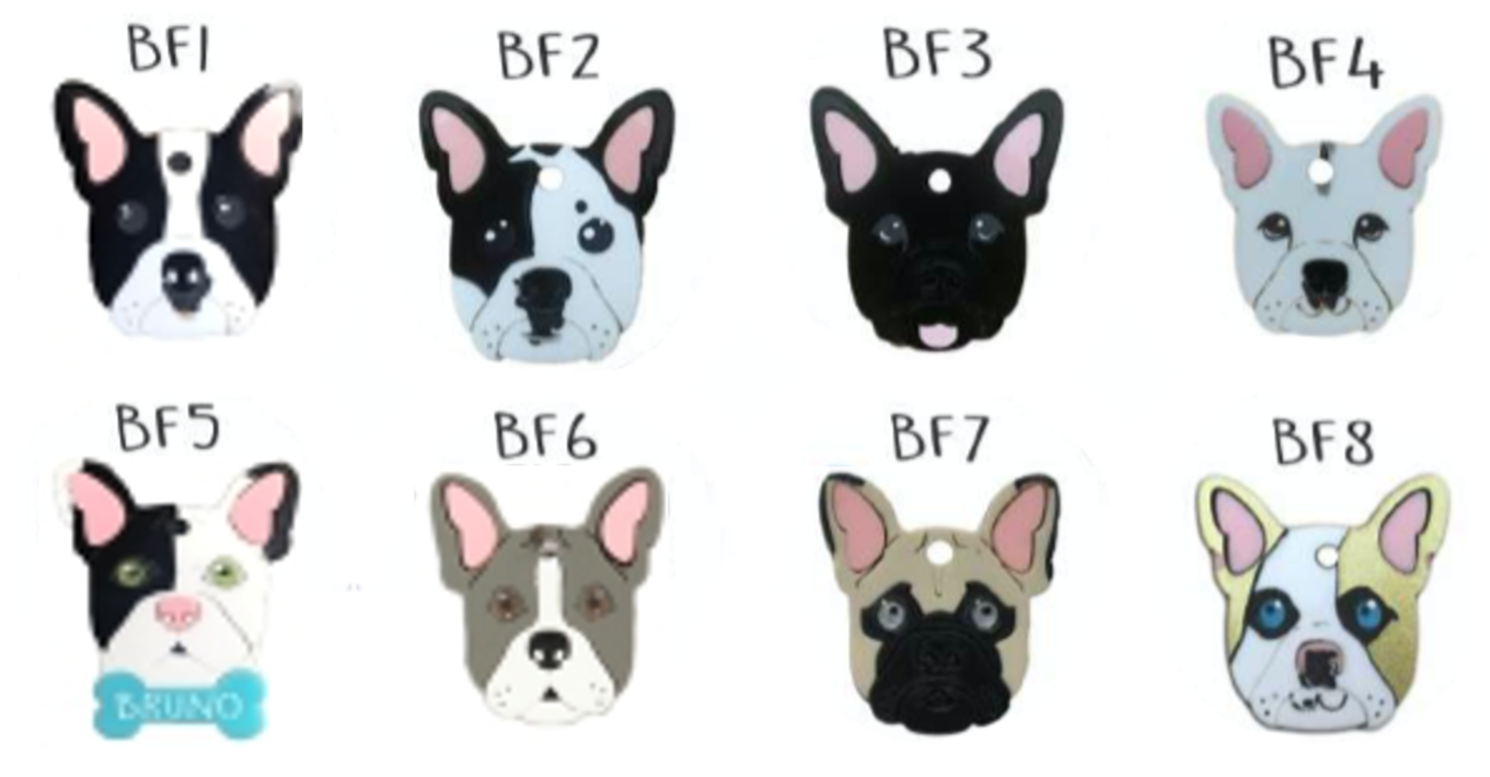 Placa de Identificación Bulldog Francés Sam Pet - Placa de Identificación para Perros