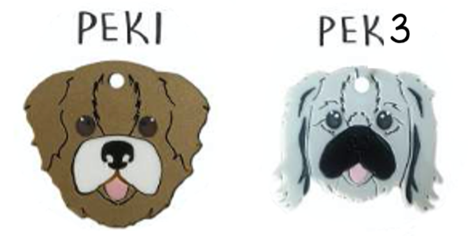 Placa de Identificación Pekinés Sam Pet - Placa de Identificación para Perros