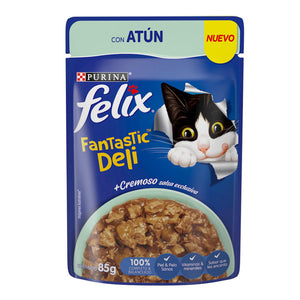 Felix Fantastic Deli con Atún - Alimento Húmedo para Gatos