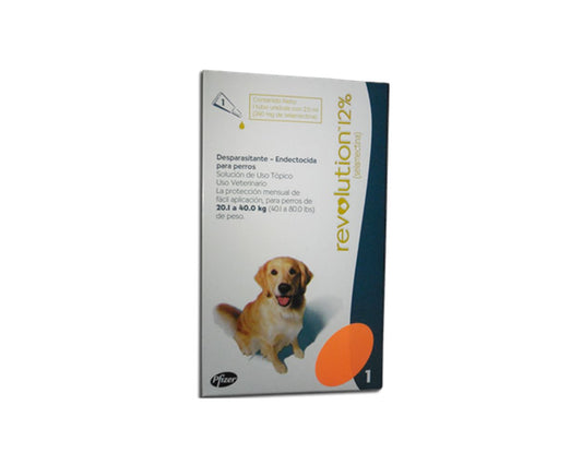 Revolution 12% para Perros de 20.1 Kg a 40 Kg (2.0 ML) - Antipulgas para Perros