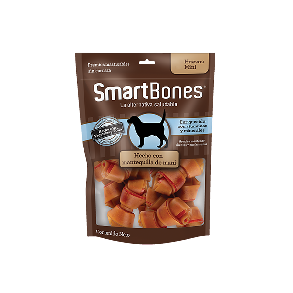 Smartbones Mantequilla de Maní Mini - Huesos para Perros